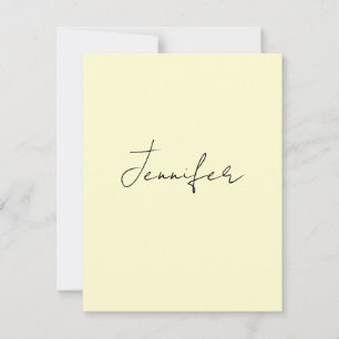 Krämelegant modern minimalist enfaldig namn anteckningskort