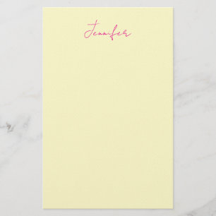 Krämelegant modern minimalist enfaldig namn brevpapper