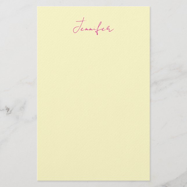 Krämelegant modern minimalist enfaldig namn brevpapper (Framsida)