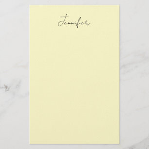Krämelegant modern minimalist enfaldig namn brevpapper