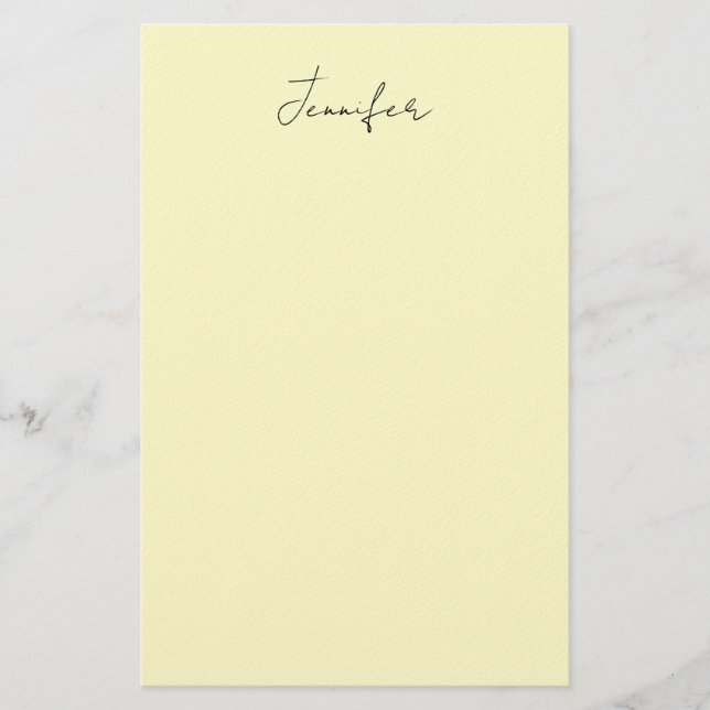 Krämelegant modern minimalist enfaldig namn brevpapper (Framsida)