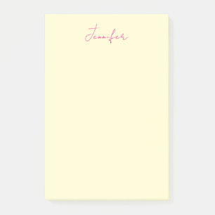 Krämelegant modern minimalist enfaldig namn post-it block