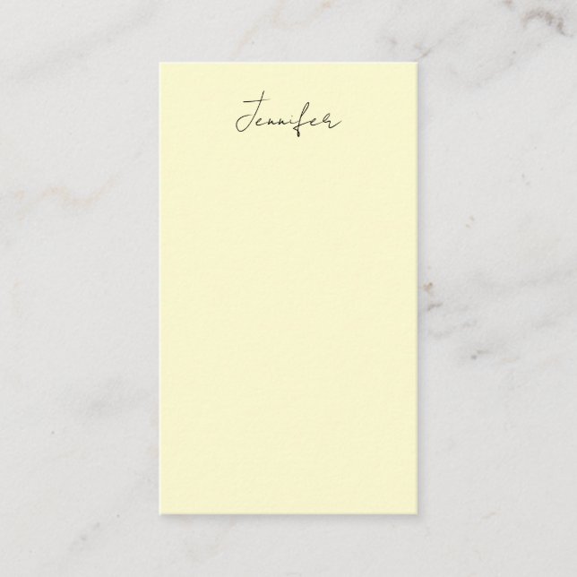 Krämelegant modern minimalist enfaldig namn tilläggskort (Framsida)