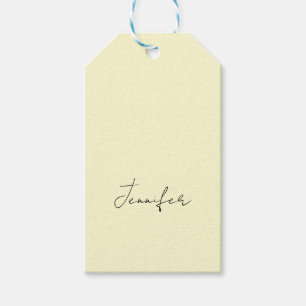 Krämelegant modern minimalist enkel namn presentetikett