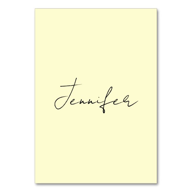 Krämen färg elegant modern minimalistisk slät namn bordsnummer (Framsidan)