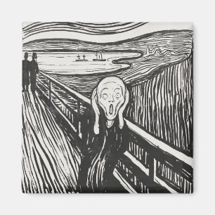 Krämen från Edvard Munch Black and White Magnet