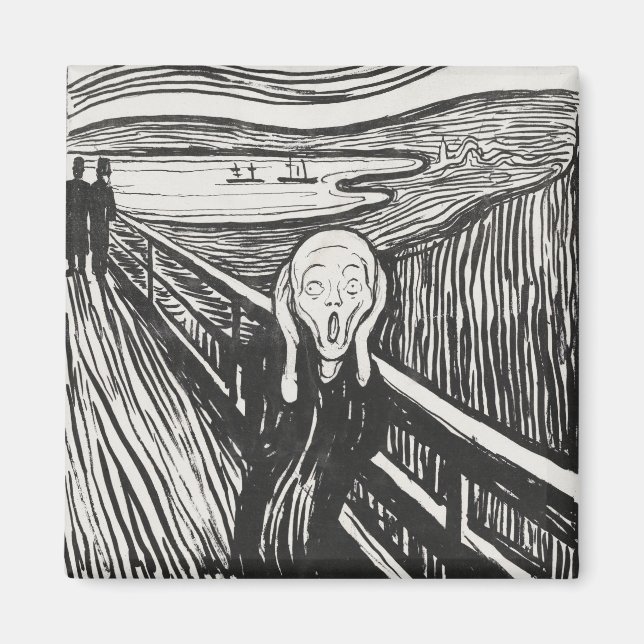 Krämen från Edvard Munch Black and White Magnet (Framsidan)