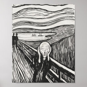 Krämen från Edvard Munch Black and White Poster