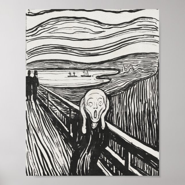 Krämen från Edvard Munch Black and White Poster (Framsidan)