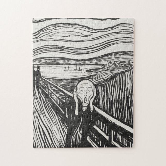 Krämen från Edvard Munch Black and White Pussel (Vertikal)