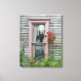 Krämen i ett fönster canvastryck