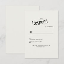 Krämen Modern Svart Text Bröllop RSVP