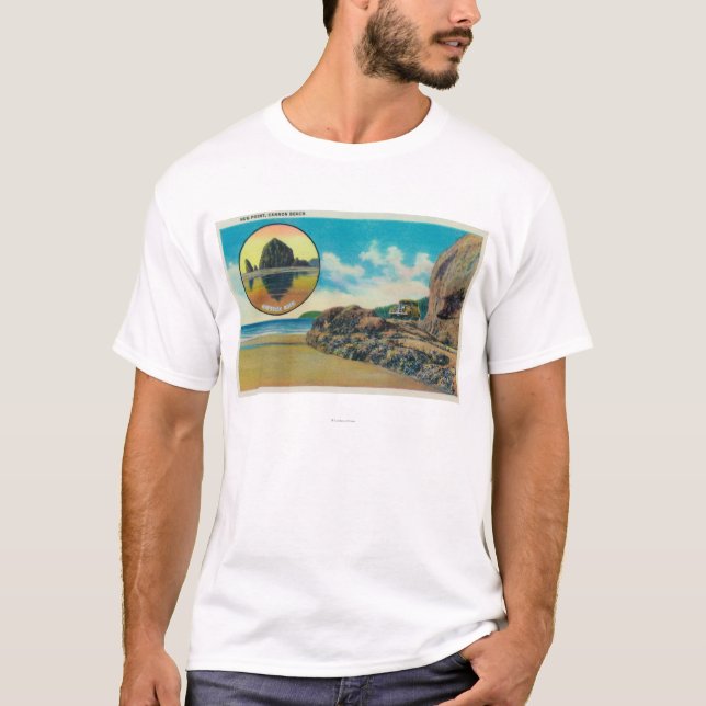 Kramen pekar på kanonstranden och höstacksten tee (Framsida)