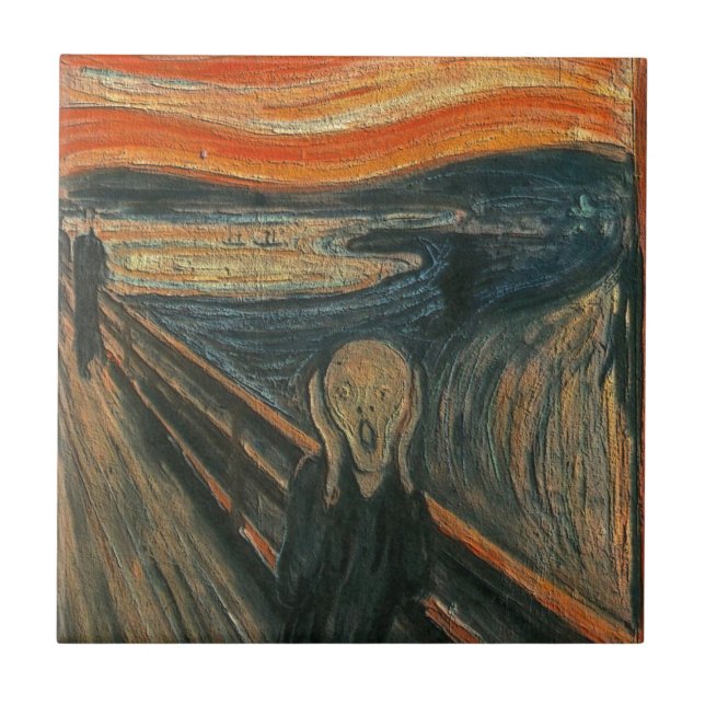 Krämen (texturerad) av Edvard Munch Kakelplatta (Framsidan)
