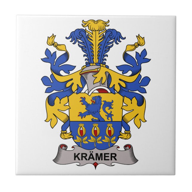 Kramer familjvapensköld kakelplatta (Framsidan)