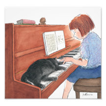 Kramer, katten som sover på piano