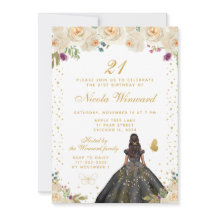 Krämfärgad Blommig Mörkhyad Prinsessa Födelsedagsf
