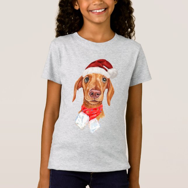 Krämfärgad Dachshund Jul T Shirt (Framsida)