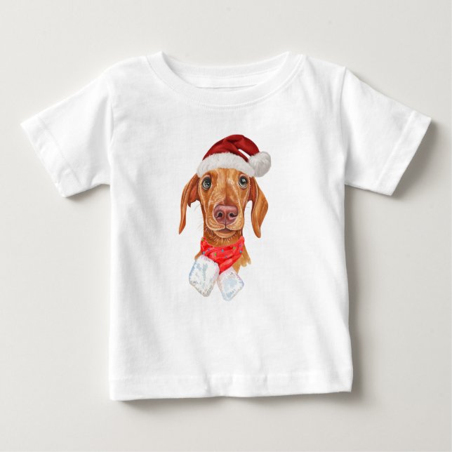 Krämfärgad Dachshund Jul T Shirt (Framsida)
