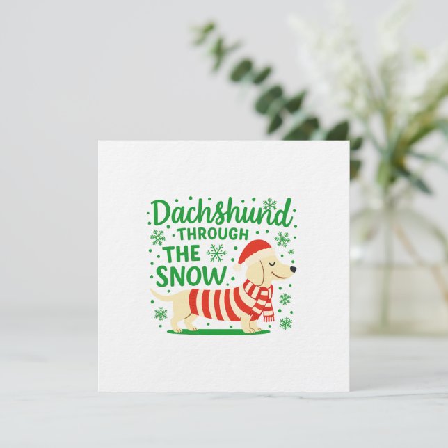 Krämfärgad Dachshund Julinbjudan/Kort Inbjudningar (Stående Fram)
