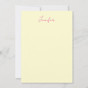 Krämfärgad elegant modern minimalist enkel namn anteckningskort