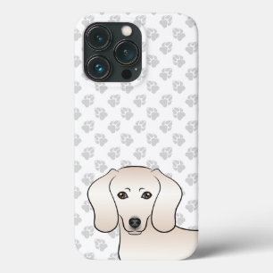 Krämfärgad Korthårig Dachshund Tecknad Hundhuvud &