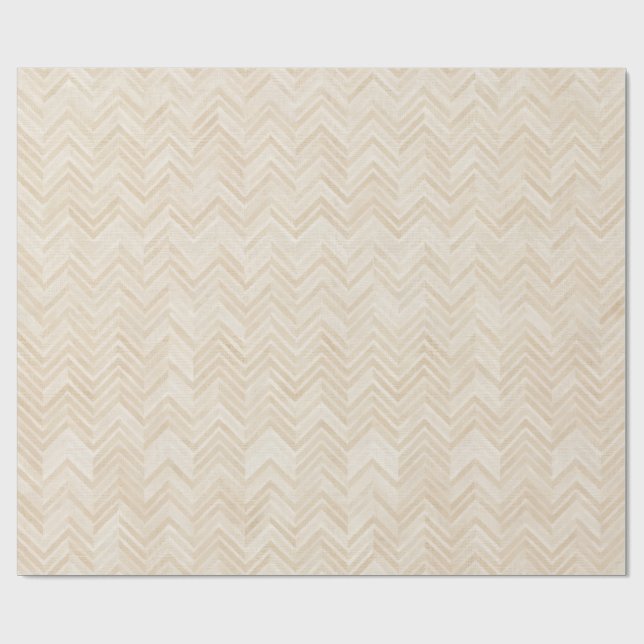 Krämfärgad Sicksack-vävd Textur Neutral Presentpapper (Platt)