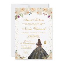 Krämfärgade blommor Brunett Hår Prinsessa Sweet Si