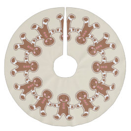 Krämfärgade Gingerbread Pojkar Julgran Skört Julgransmatta Borstad Polyester