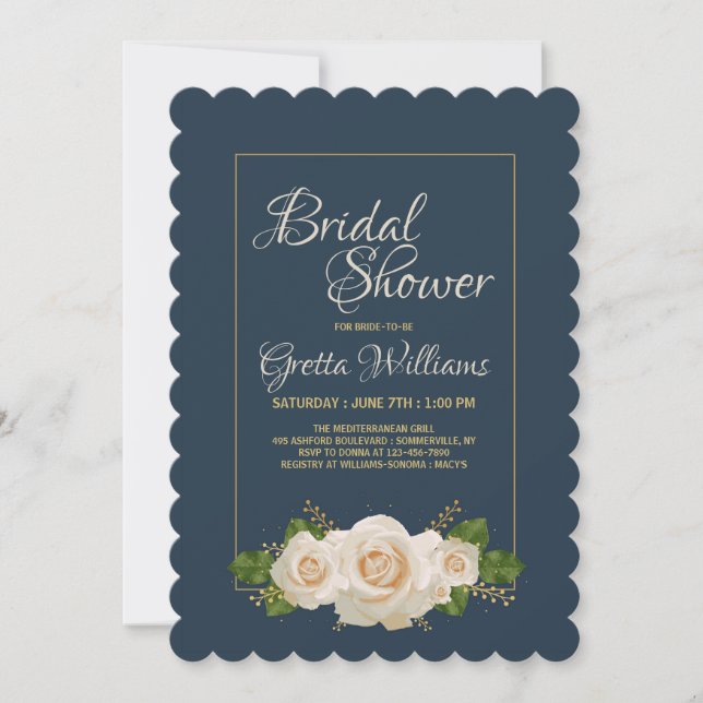 Krämfärgade rosors inbjudan (Framsida)