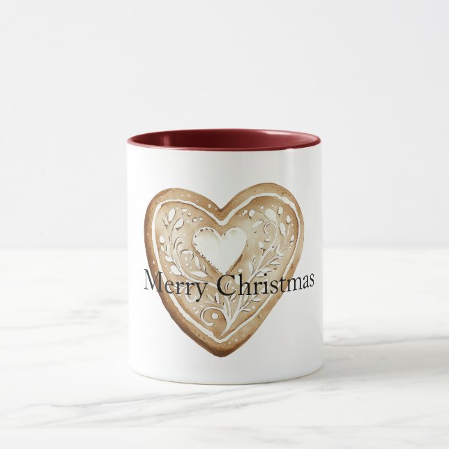 Krämfylld Gingerbread Julhjärta Mugg (Center)