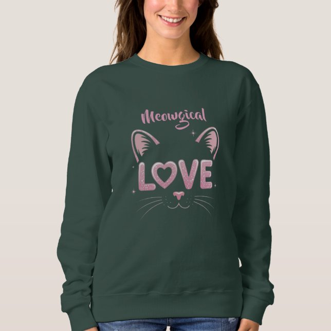 Kramgo Feline kärlek Kärlek Mjao Kissekärlek T Shirt (Framsida)