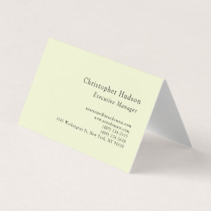 Krämgul minimalistisk modern enkel vanlig visitkort