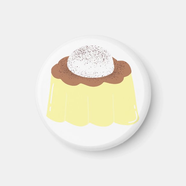 Krämig Custardpudding Efterrättsgåva Magnet (Framsidan)