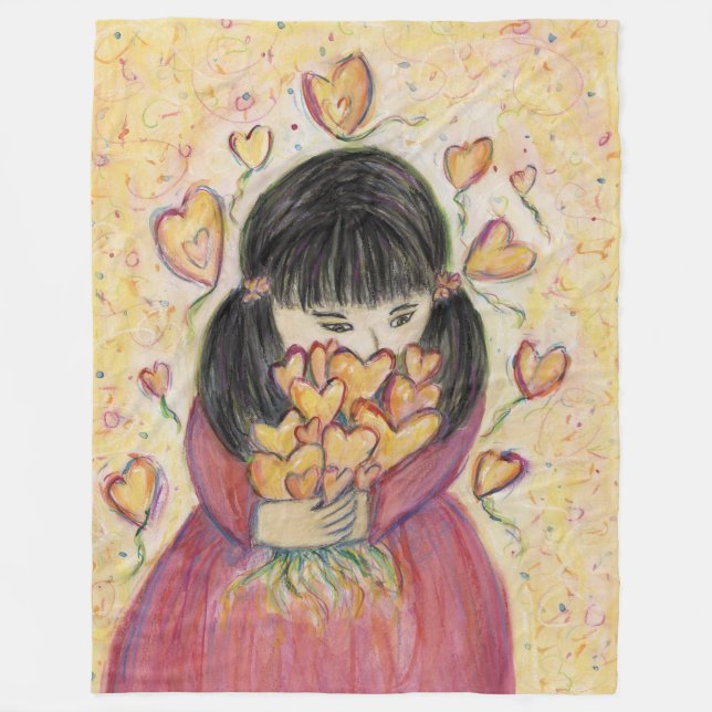 Kramig filt med hjärtan - Gathering Love Hearts (Framsidan)