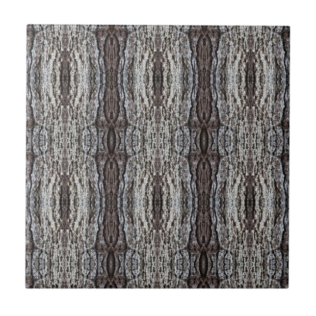 Krämig kakträd barkmönstrat 4,25 kvadrat kakelplatta (Framsidan)