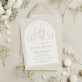 Krämig Neutral Baby Brunch Baby Shower Inbjudningar