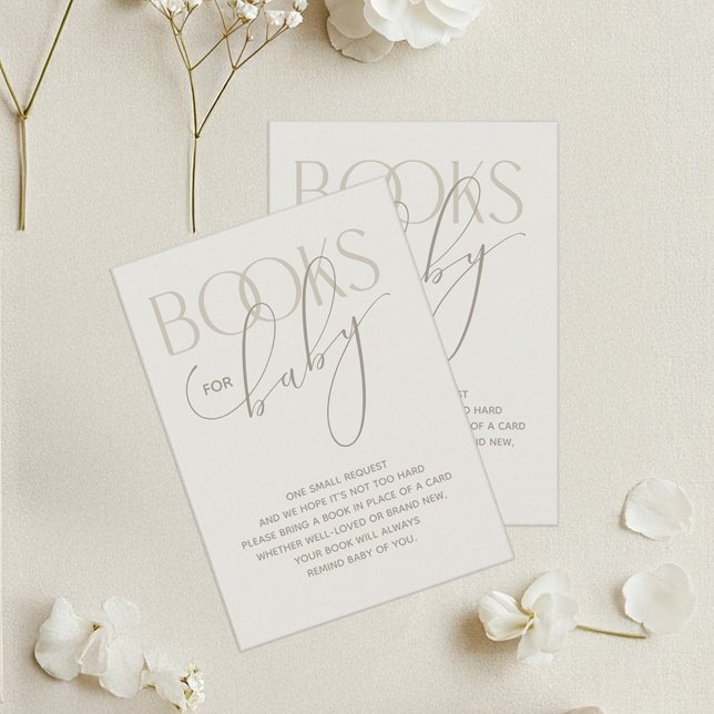 Krämig Neutral Bokförfrågan Bifogad Kort (Neutral Books for Baby Enclosure Card)