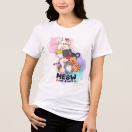 Kramig t-shirt för kvinnor med Meow