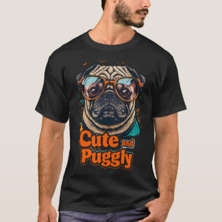 Krämig Tan PUG Springande med orden 'Jag springer' T Shirt
