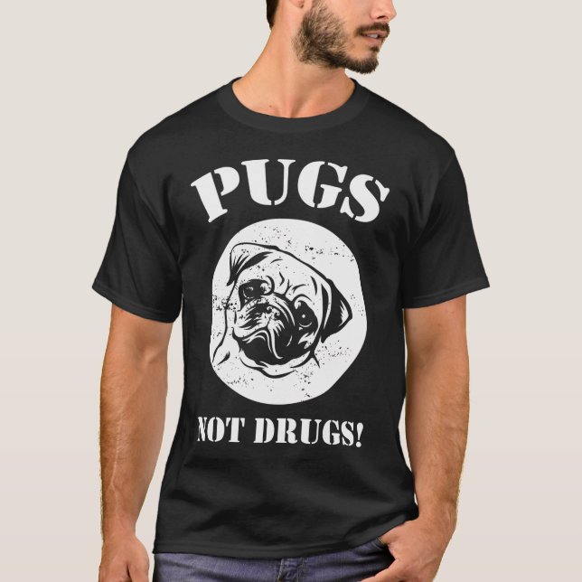 Krämig Tan PUG Springar med orden 'Jag springer' T Shirt (Framsida)