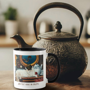 Krämig Viktoriansk Steampunk Katte Tea Party Ubåt Mugg