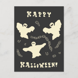 Krämiga spöken - Glad Halloween! Helg Vykort