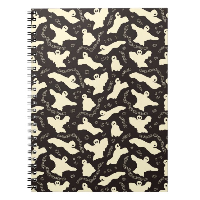Krämiga spöken - Halloween-mönster. Anteckningsbok (Framsidan)