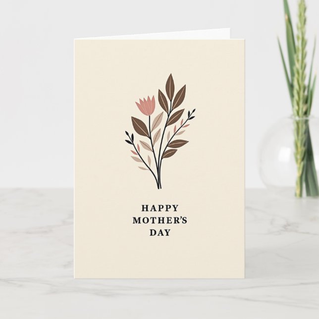 Krämigt blommönstrat kort (Framsida)
