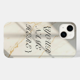 Krämigt marmorerat monogram iPhone-fodral