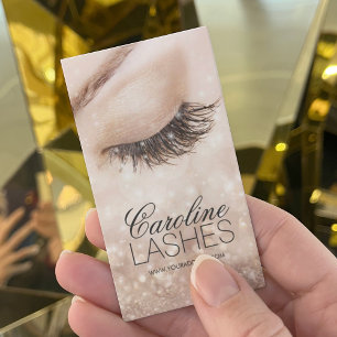 Krämkortet för Öga-beige beige glitter, stängt Visitkort