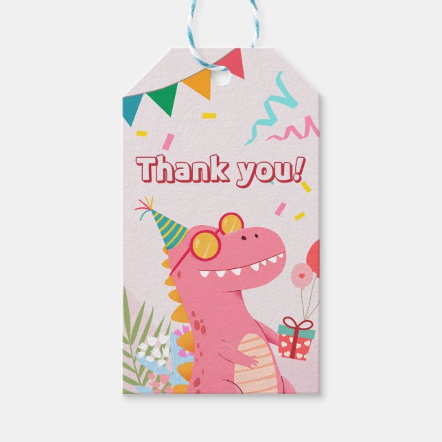 Krampa, Crunch & Growl! Dinosaur Party Presentetikett (Framsidan)