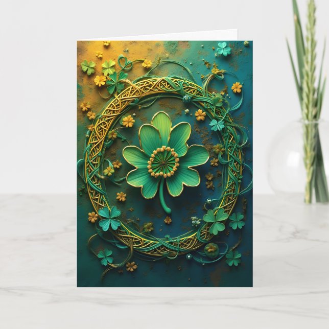 Kramper runt en andedräkt, Patrick's Day Helgkort (Framsida)