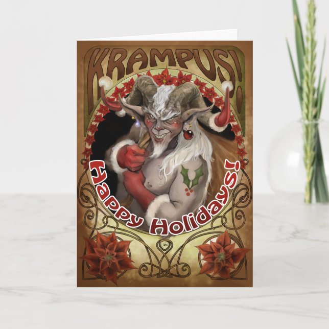 Krampi Helgdagar! Kort för hälsning (Framsida)
